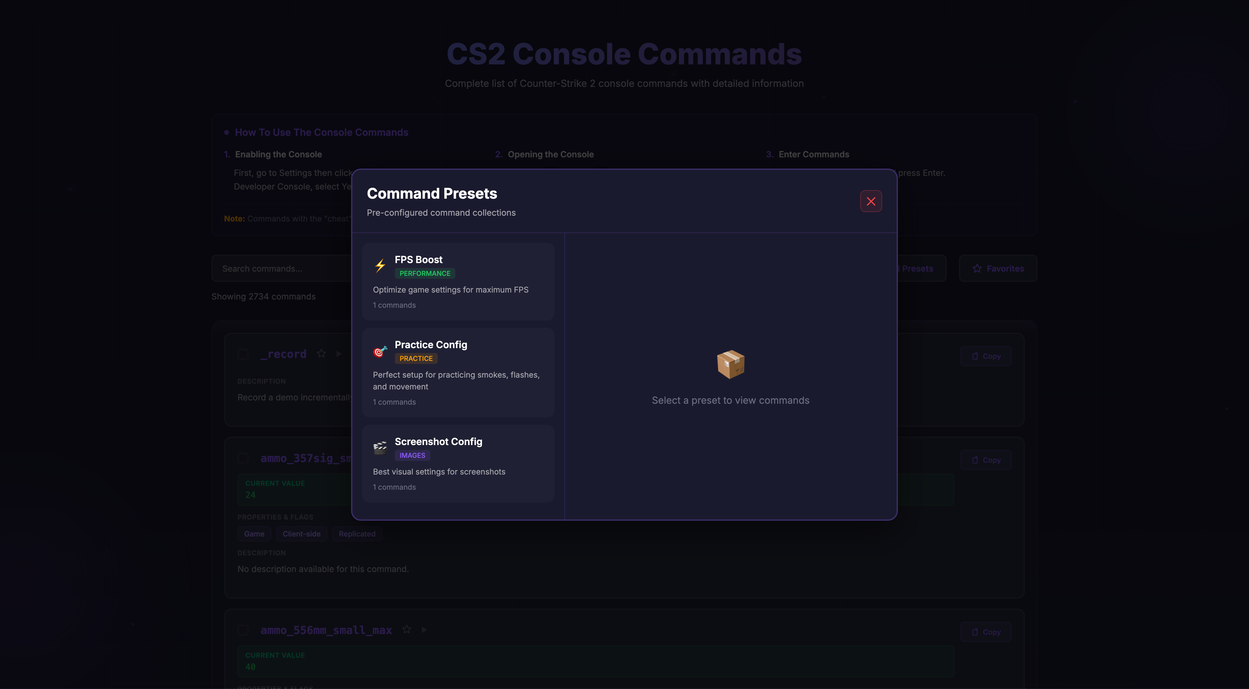 Preset Commands